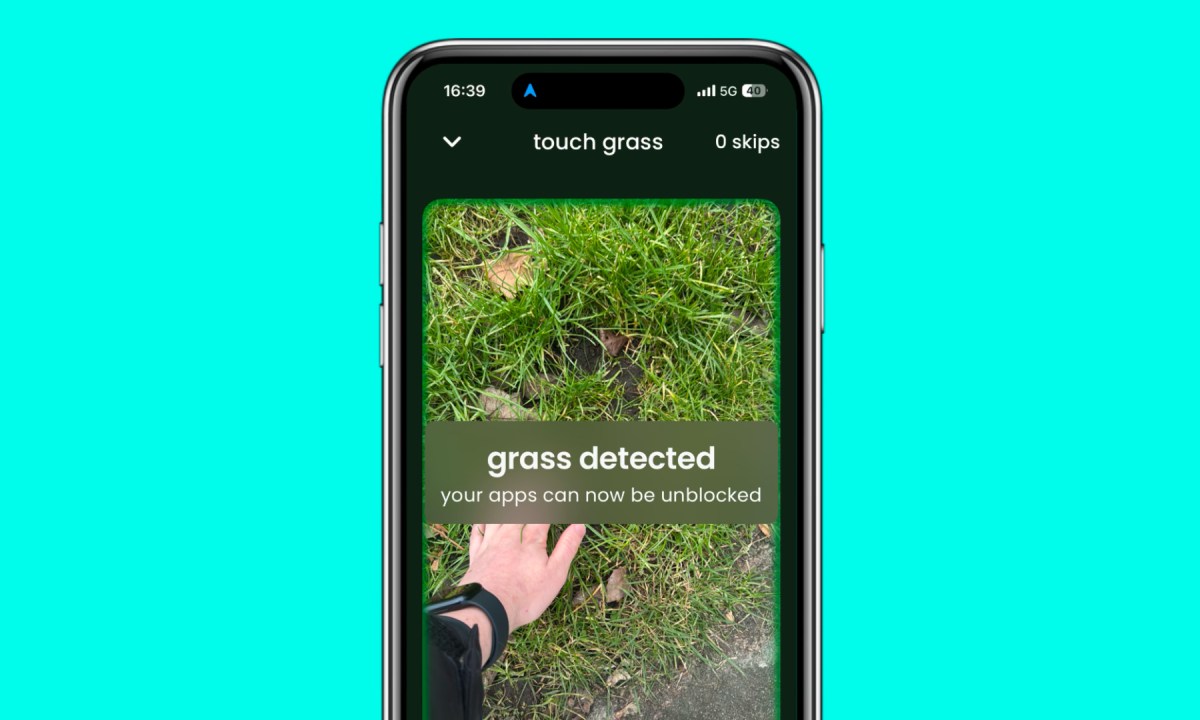 An app that detects when users touch grass.