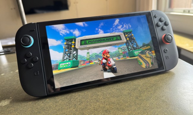 Mario Kart World plays on a Nintendo Switch 2 screen.